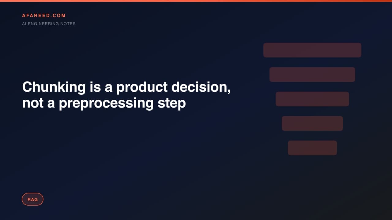 "Chunking is a product decision, not a preprocessing step"