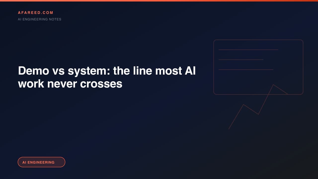 Demo vs system: the line most AI work never crosses