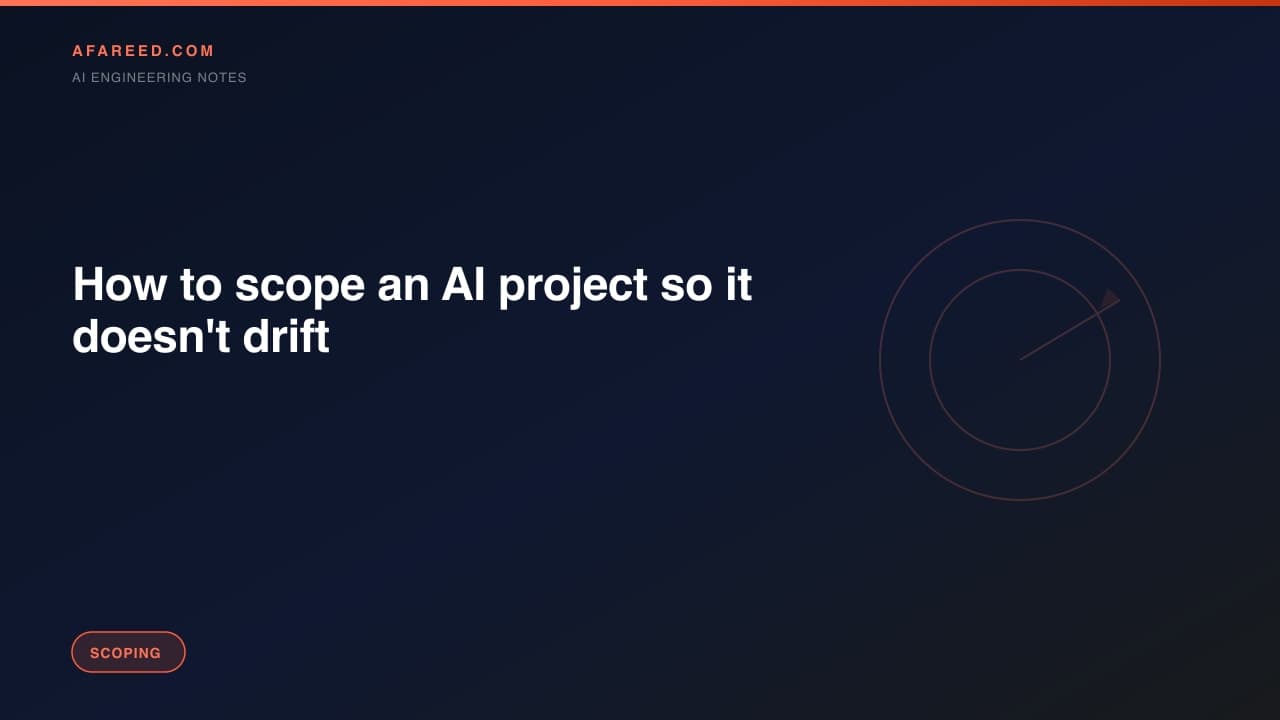 "How to scope an AI project so it doesn't drift"